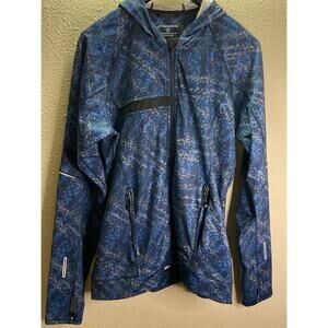 Brooks Men Blue Shelter Technology Hooded Jacket Size S